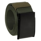 Curea Bărbați, Nailon, Reglabilă, Culoare Kaki, Dimensiuni 120x3.8cm, Cataramă Metalică Neagră, Oem