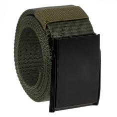 Curea Bărbați, Nailon, Reglabilă, Culoare Kaki, Dimensiuni 120x3.8cm, Cataramă Metalică Neagră