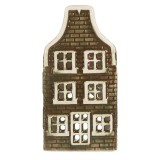 Cumpara ieftin Candela Casuta Craciun ceramica verde alb 7x7x14 cm