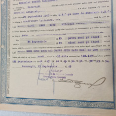 POLITA DE ASIGURARE LA SOCIETATEA ,,GENERALA"-1945.RARA!!!