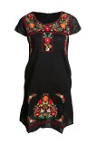 Rochie traditionala dama, R 7073 N, marime S, negru