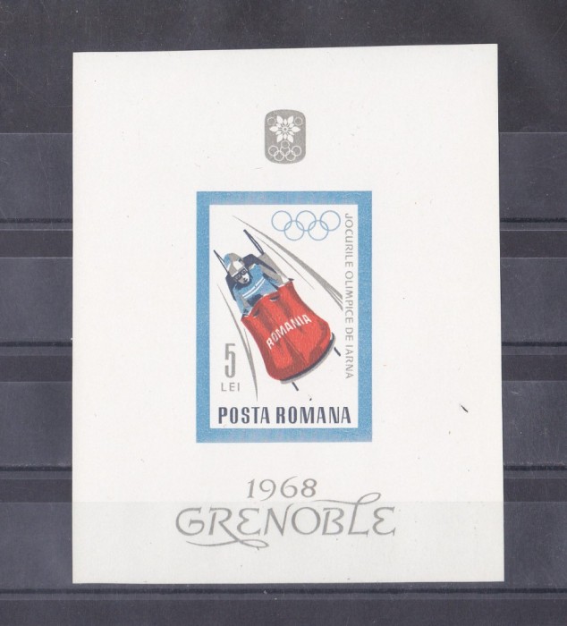 M1 TX3 5 - 1967 - Jocurile olimpice de iarna - Grenoble - colita dantelata