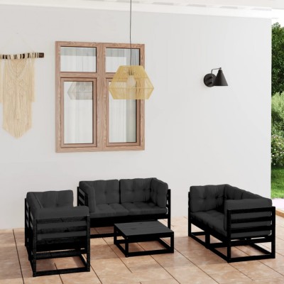 Gossi set mobilier gradina cu perne, 7 piese, lemn masiv pin foto