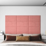 VidaXL Panouri de perete 12 buc. roz 60x30 cm catifea 2,16 m&sup2;