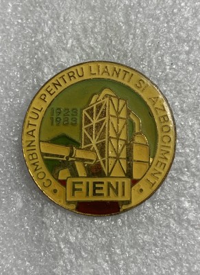 Insigna Combinatul pentru lianți și azbociment Fieni foto