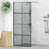 vidaXL Zid de duș walk-in Negru 90 x 195 cm sticlă securizată 42022048