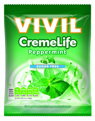 Bomboane cremoase Vivil Creme Life Menta fara zahar - 60 g foto