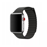 Curea compatibila Apple Watch, 42/44mm din piele, Gonga&reg; Negru