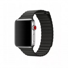 Curea compatibila Apple Watch, 42/44mm din piele, Gonga® Negru