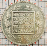 Suedia 5 coroane kronor 1966 argint - Constitutional Reform - km 839 - A008