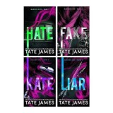 Madison Kate Series 4 Books Collection Set By Tate James (hate, Liar, Fake &amp; Kate)
