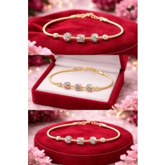 Bratara din Argint 925 model Bile Multifatetate -GOLD- MULTICOLOR ARG21A