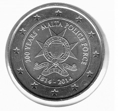 MALTA 2 euro comemorativa 2014-Politie UNC foto