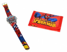 Set ceas pentru copii cu Spider-man + portofel cadou - COCO6604 foto