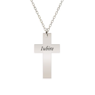 Faith - Colier argint 925 personalizat cu text - cruce foto