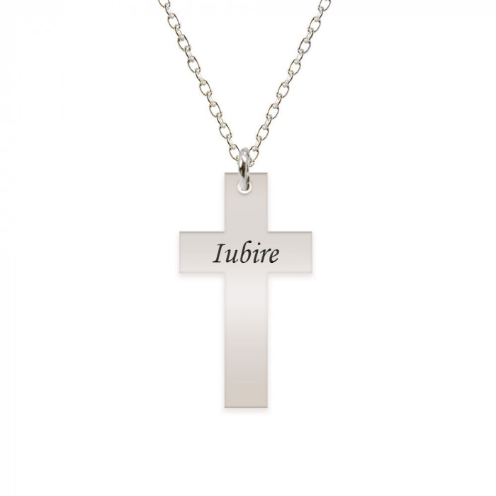 Faith - Colier argint 925 personalizat cu text - cruce