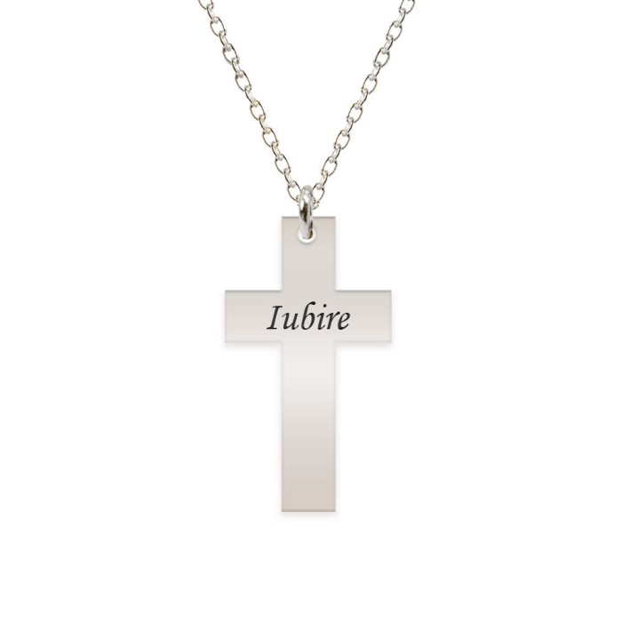 Faith - Colier argint 925 personalizat cu text - cruce