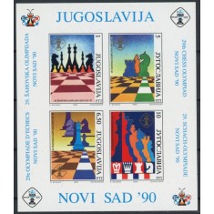 Iugoslavia 1990 - Olimpiada de șah, bloc nedantelat neuzat