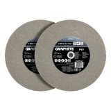Discuri de slefuit Graphite P60 200 x 20 mm pentru polizor de banc, set 2 buc