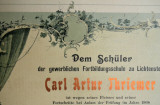 Diploma veche de scolar in maniera Art Nouveau - Germania 1908