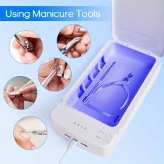 Sterilizator de unghii portabil cu lumina albastra USB ? perfect pentru manichiura acasa ?i accesorii de salon! foto