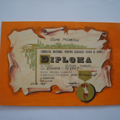 Diploma Consiliul National pentru Educatie Fizica si Sport, gimnastica, 1987