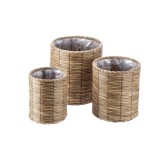 Cumpara ieftin Set ghivece flori fibre naturale maro III 20 x 25 cm, 25 x 29 cm, 30 x 33 cm