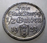 F.039 DANZIG 1/2 GULDEN 1923 ARGINT