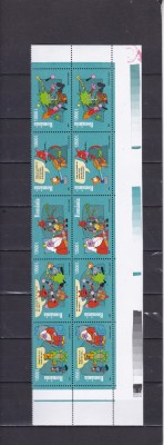 ROMANIA 2001 LP 1572 BENZI DESENATE PERECHE SERII IN STRAIF MNH foto