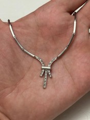 COLIER AUR alb 14K + Cristale Zirconia - 13.8g. - Grecia - 375lei/gr. !