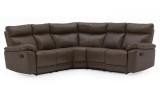 Coltar fix cu mecanism Recliner tapitat cu piele ecologica Positano Brown, l217xA94xH98 cm