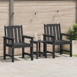 VidaXL Scaun de dining pentru grădină. 2 pcs Negru 65.5 x 59 x 88cm