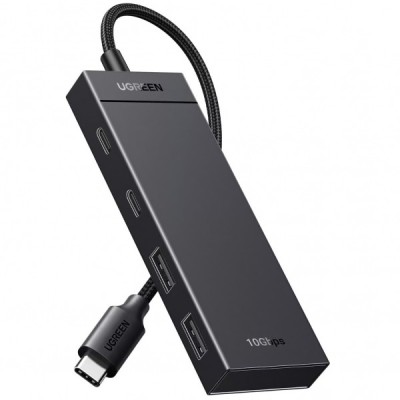 Hub USB-C UGREEN CM416, 2 x USB-A 3.1 - 2 x USB-C, 0.25m, Negru foto