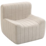 HOMCOM Fotoliu Relax Fotoliu individual din chenille Modern Căptușit cu spumă de &icirc;naltă densitate Design comprimat Bej | Aosom Romania