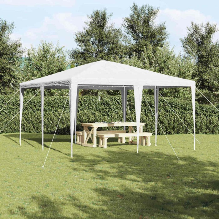 vidaXL Cort de petrecere alb 4x4 m PE
