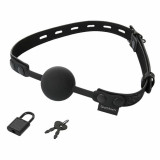 Knebel - Sportsheets Sincerely Locking Lace silicon Ball Gag din silicon cu dantelă