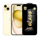 Folie de Protectie pentru iPhone 15 Plus, TEO, Sticla Securizata ESD, Margini Negre, Rezistenta la Zgirieturi, Antistatica, 0.35 mm, Transparenta