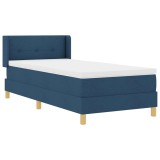 Cumpara ieftin Pat cu Saltea cu Arcuri albastru 100 x 200 cm țesătură