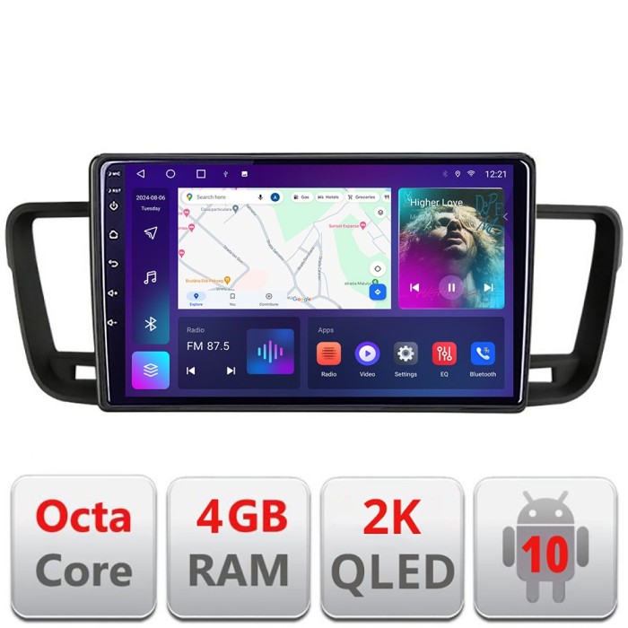 Navigatie Peugeot 508 C-5637 Android Octa Core Ecran 2K QLED GPS 4G 4+32GB 360 KIT-5637+EDT-E409-2K CarStore Technology