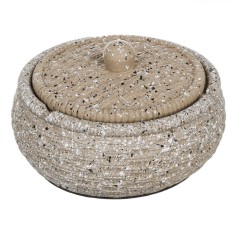 Scrumieră Ciment, Rotundă, Cu Capac, Aspect Nisip, Antiderapantă, 11x5cm