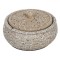 Scrumieră Ciment, Rotundă, Cu Capac, Aspect Nisip, Antiderapantă, 11x5cm