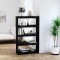 Bibliotecă/Separator cameră negru 80x30x135,5 cm lemn masiv pin