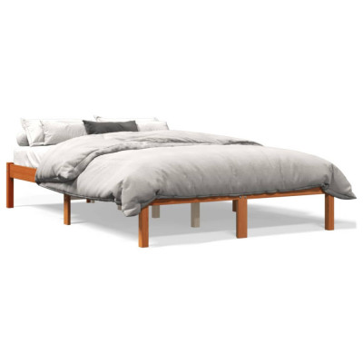 vidaXL Cadru de pat, maro ceruit, 120x190 cm, lemn masiv de pin foto