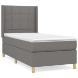 Cumpara ieftin Pat box spring cu saltea, gri inchis, 80x200 cm, textil
