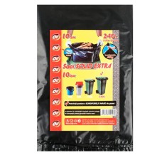 Saci Menajeri Oti Solid Extra, 240 Litri, 10 buc, Negru , Capacitate Maxima pentru Nevoile Tale
