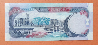 2 Dolari 2007 - Bancnota Barbados - two dollars - piesa SUPERBA - UNC foto