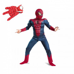 Set costum Spiderman cu muschi Infinity War pentru copii manusa cu discuri S 95 110 CM 3 5 ani foto