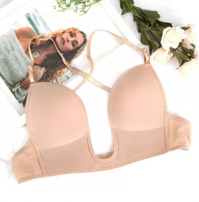 Sutien Secret KTL Pentru Decolteuri Adanci cu Push Up, Plus de Volum si Bretele din Silicon Transparent