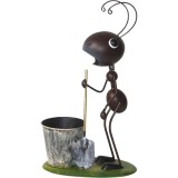 Decoratiune gradina, MagicHome, furnica cu lopata si galeata, metalica, 25x14x44 cm, Magic Home