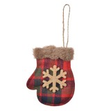 Cumpara ieftin Set 6 ornamente brad Craciun Manusi textil 8x1x10 cm